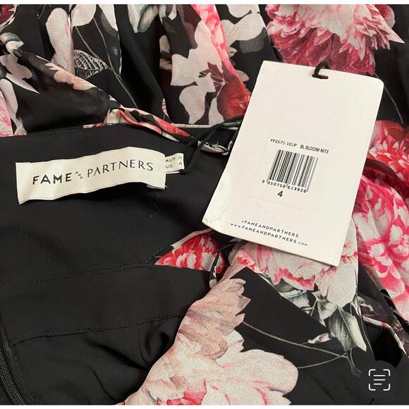 NEW Fame and Partners Black Floral Cutout Maxi Dress - Picture 6 of 11